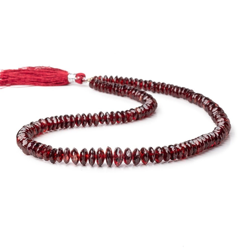 5-9mm Mozambique Garnet German Faceted Rondelle Beads 16 inch 133 pieces AA - Beadsofcambay.com
