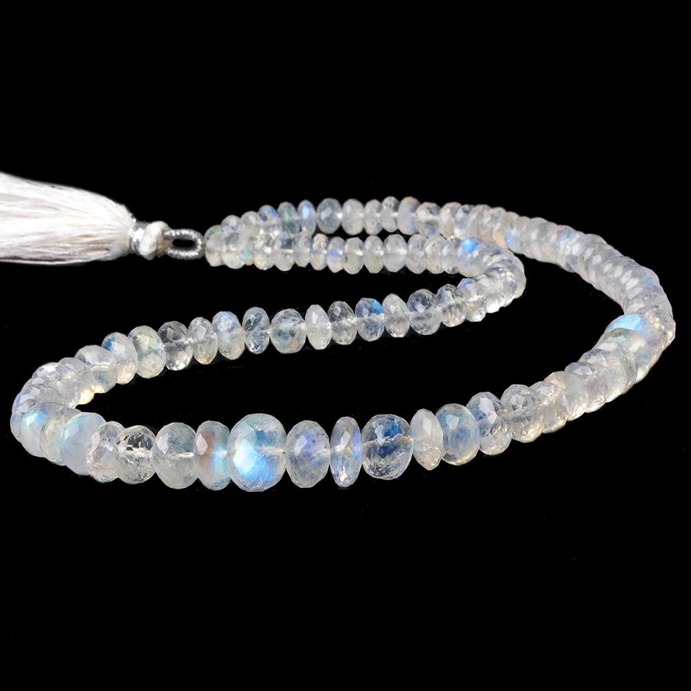 5-9mm Rainbow Moonstone Faceted Rondelle Beads 14 inch 94 pieces - Beadsofcambay.com