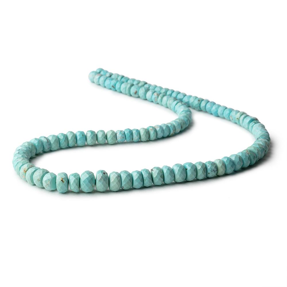 5-9mm Turquoise Faceted Rondelle beads 16 inch 109 pieces - Beadsofcambay.com