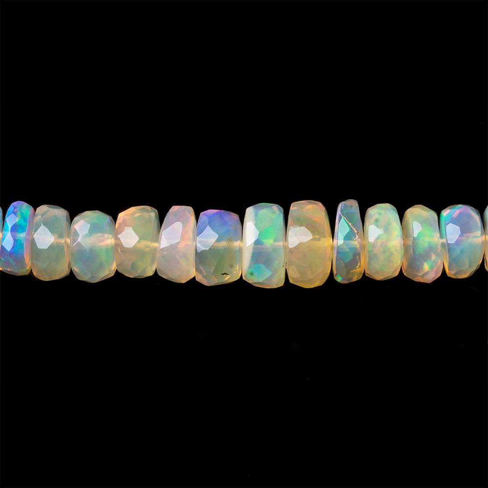5.5-7mm Golden Ethiopian Opal Faceted Rondelles 18 inch 140 beads AAA - Beadsofcambay.com