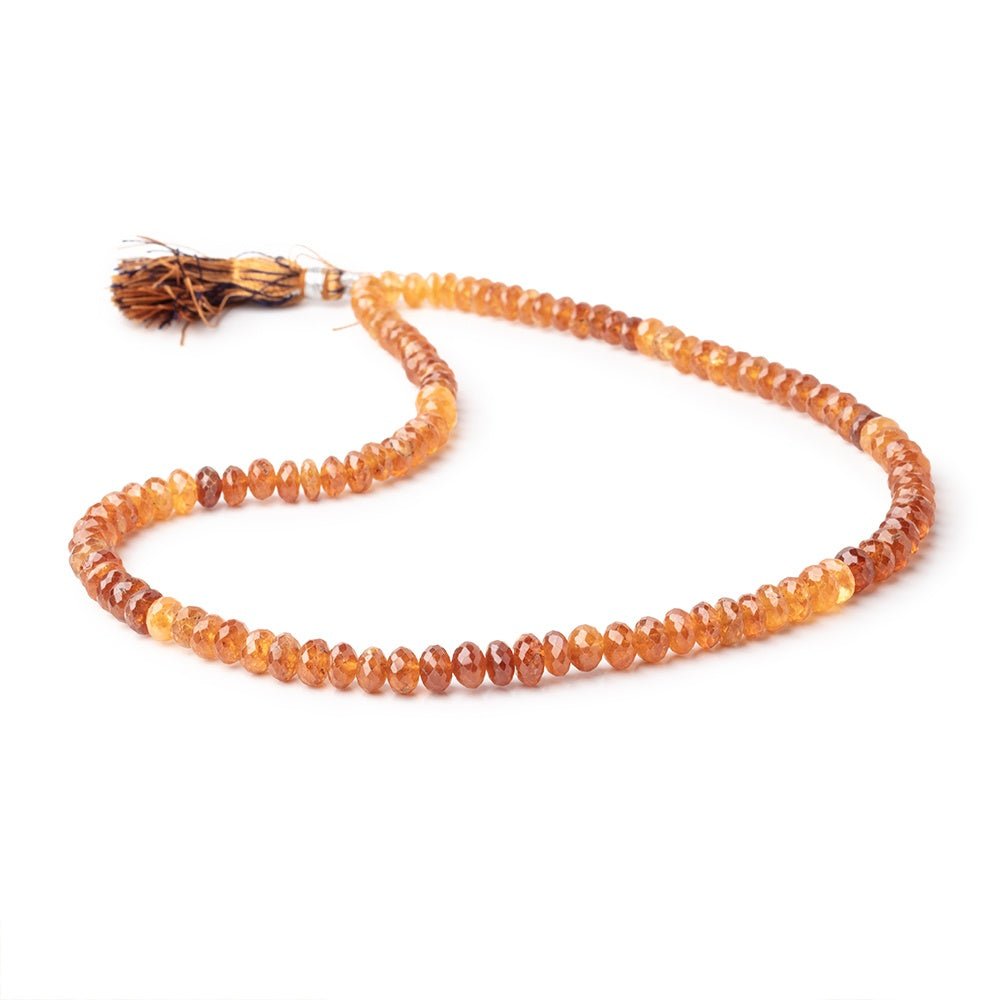 5.5-6.5mm Mandarin Garnet Faceted Rondelle Beads 16 inch 108 pieces A - Beadsofcambay.com