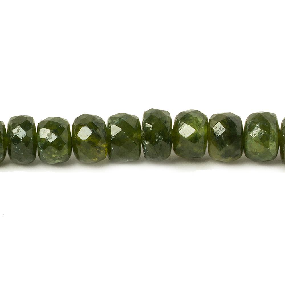 5.5-6mm Dark Idocrase faceted rondelle beads 14 inch 87 pieces - Beadsofcambay.com