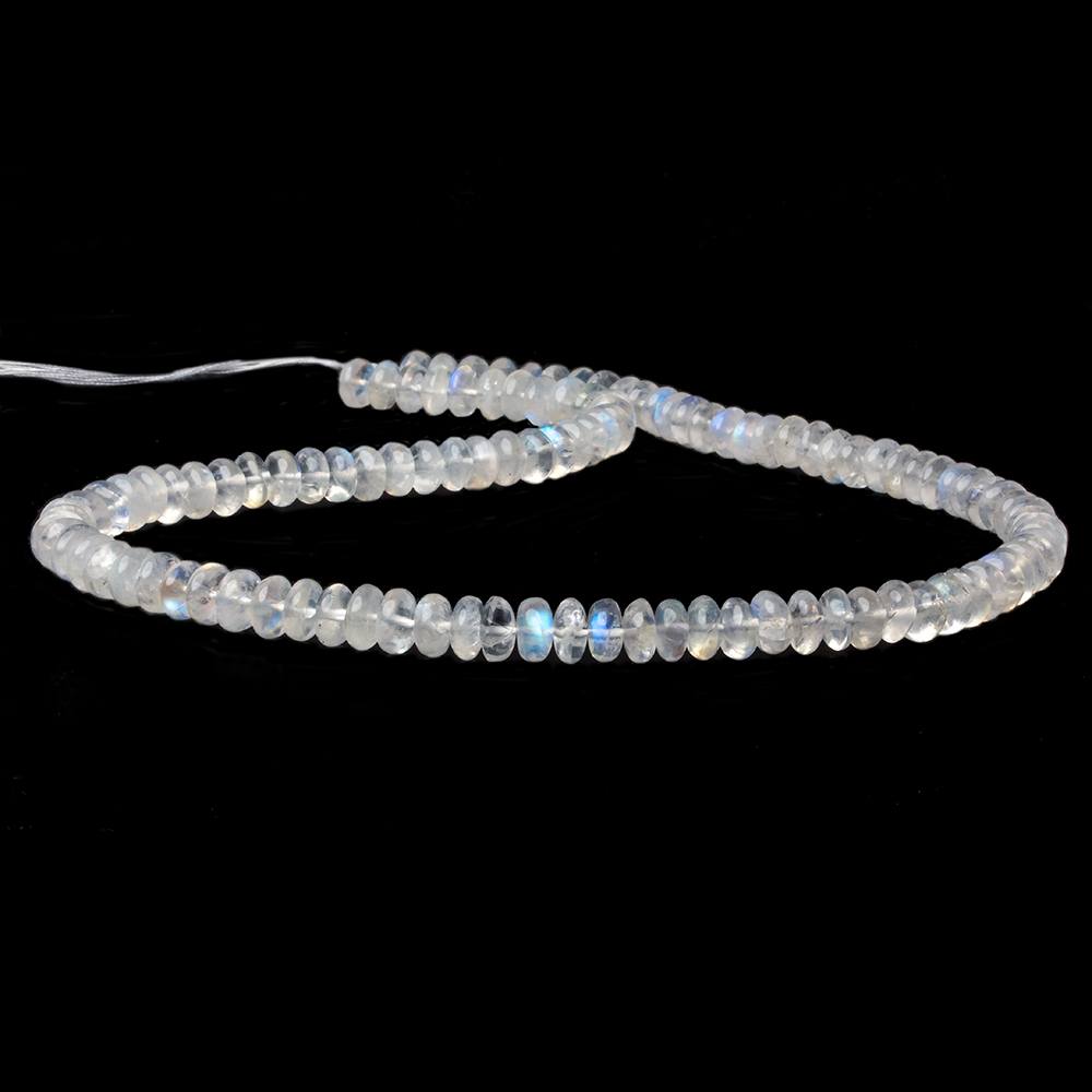 5.5-7mm Rainbow Moonstone plain rondelles beads 18 inch 135 pieces AA - Beadsofcambay.com