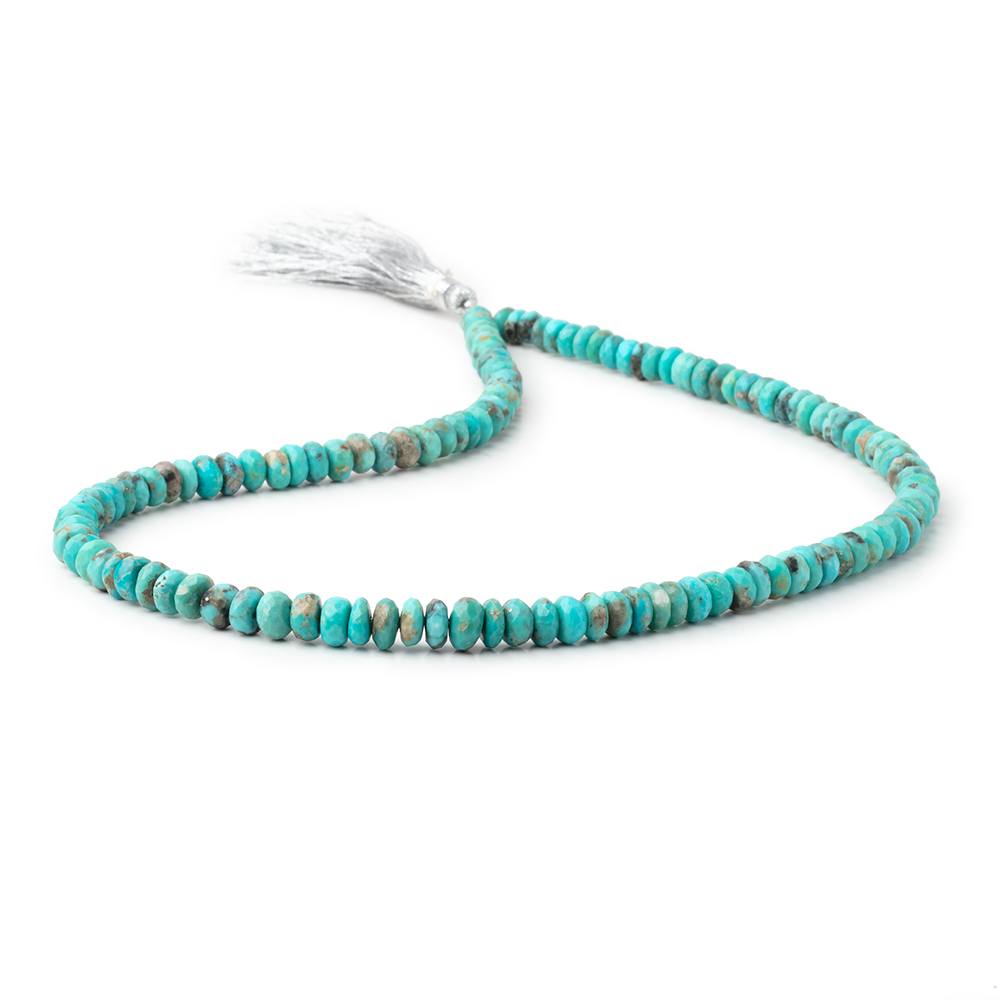 5.5-7mm Sleeping Beauty Turquoise Faceted Rondelle Beads 16 inch 224 pieces AA - Beadsofcambay.com