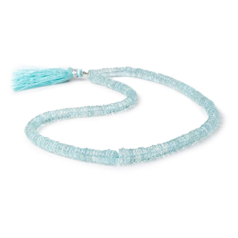 5.5-8mm Aquamarine Faceted Heshi Beads 15 inch 221 pieces AAA - Beadsofcambay.com