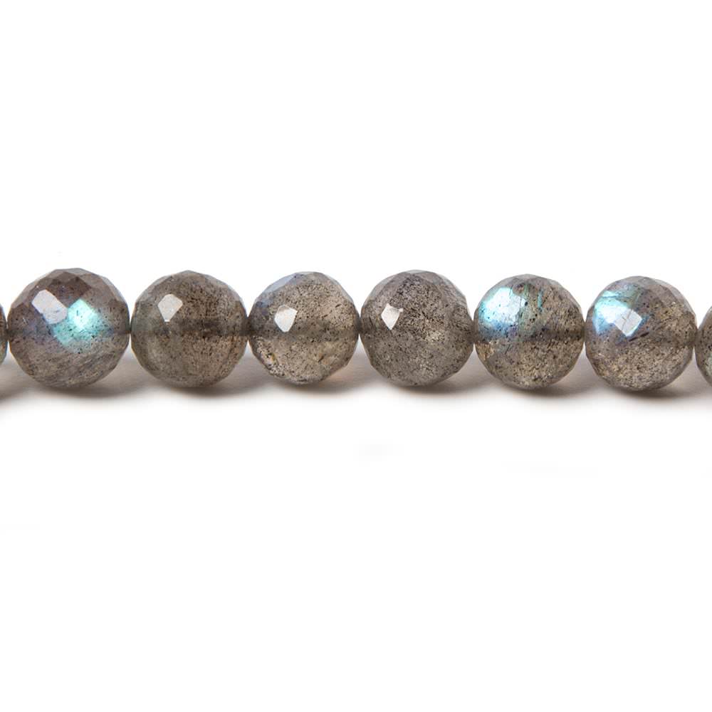 5.5-8mm Labradorite faceted round beads 17 inch 66 pieces - Beadsofcambay.com