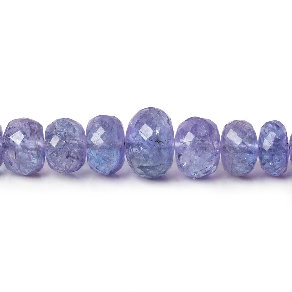 5.5-9mm Tanzanite faceted rondelle beads 17.5 inches 104 pieces - Beadsofcambay.com