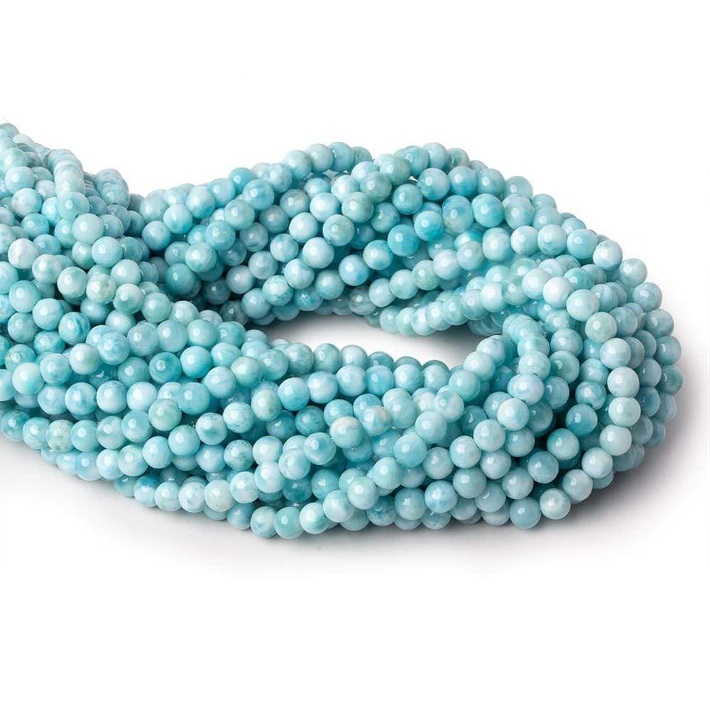 5.5mm Larimar plain rounds 15.5 inch 80 beads - Beadsofcambay.com