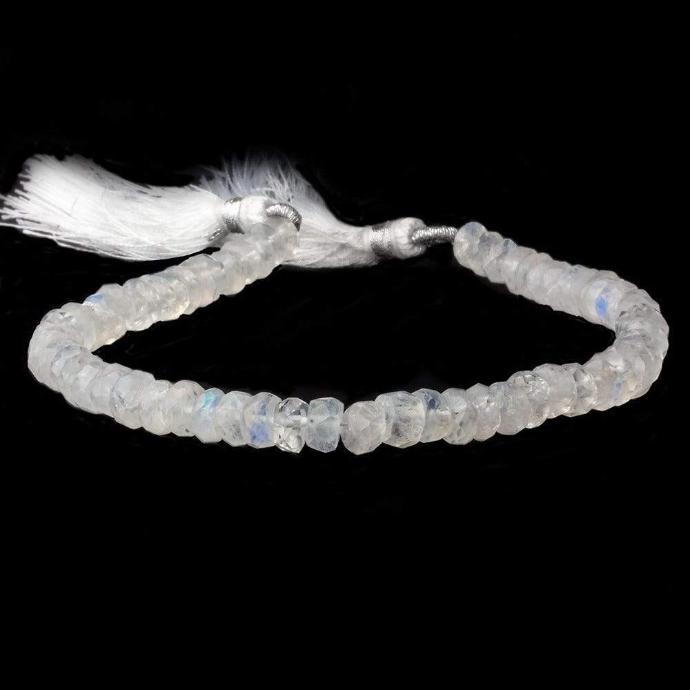 5.5mm Rainbow Moonstone Faceted Rondelle Beads 8 inch 62 pcs A Grade - Beadsofcambay.com