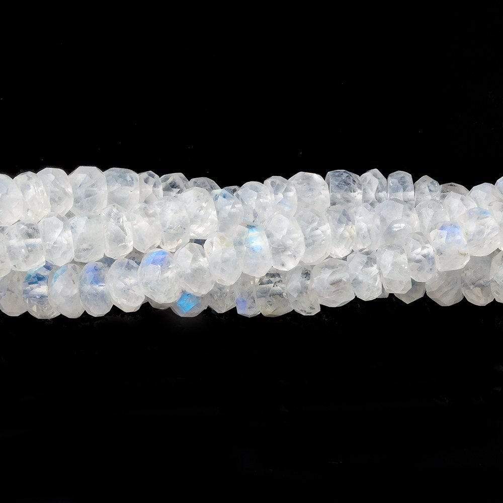 5.5mm Rainbow Moonstone Faceted Rondelle Beads 8 inch 62 pcs A Grade - Beadsofcambay.com