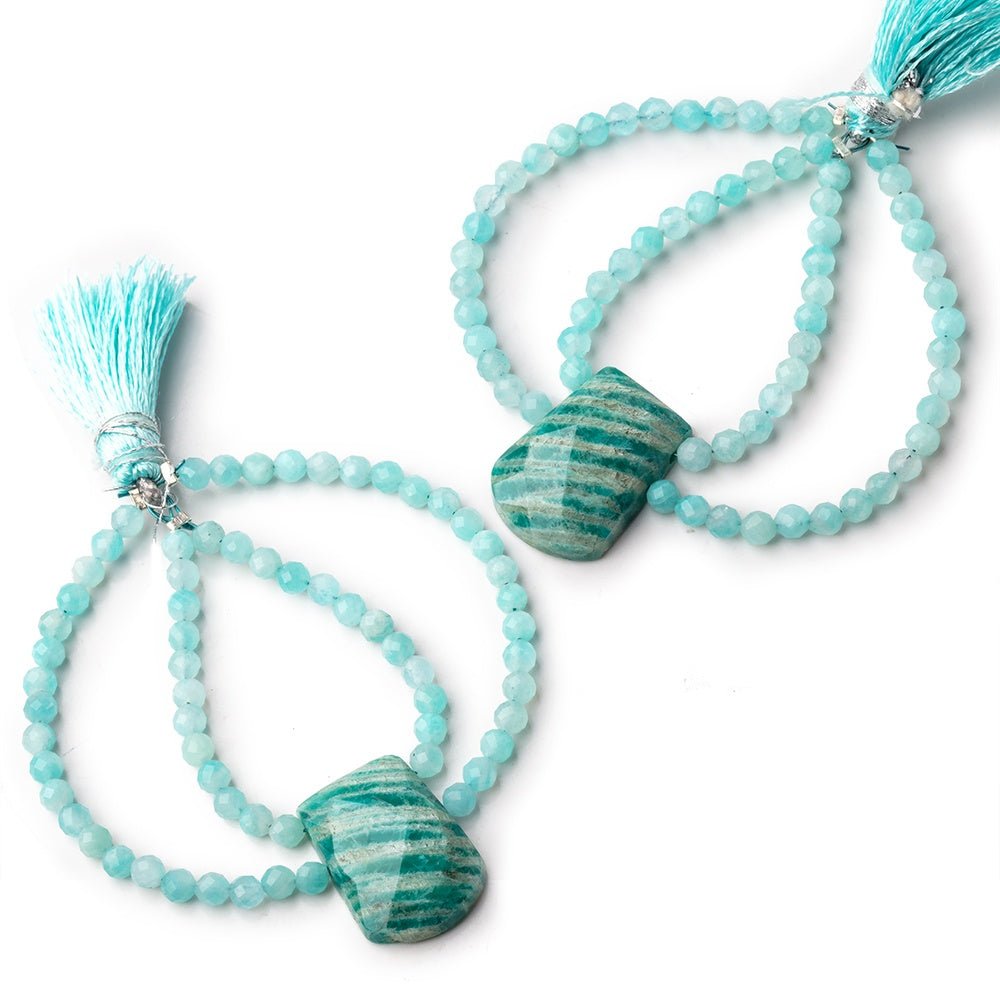 55x55mm Russian Amazonite Fancy Focal Beads Sold as a Set of 2 - Beadsofcambay.com