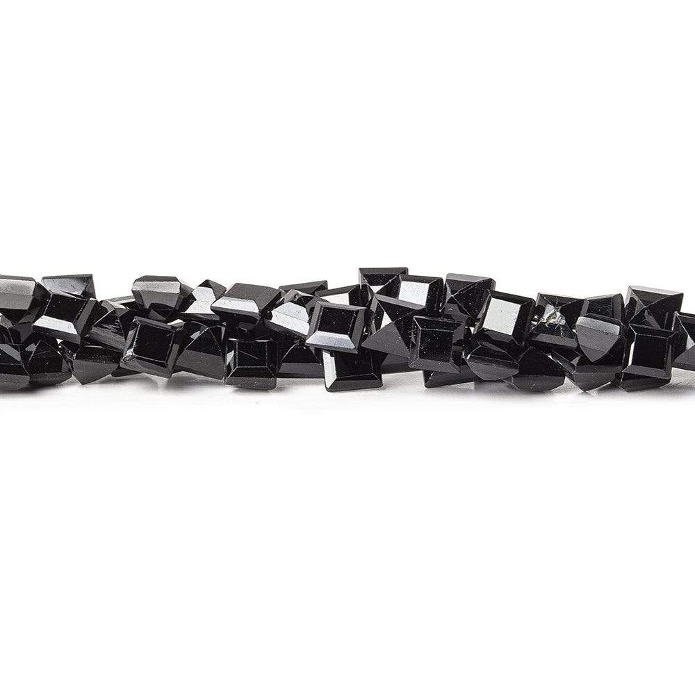 5mm Black Spinel bezel faceted square beads 13.5 inch 78 beads - Beadsofcambay.com