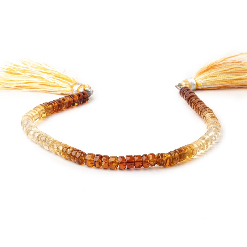 5mm Citrine Ombré Plain Heshi Beads 8 inches 66 pieces - Beadsofcambay.com