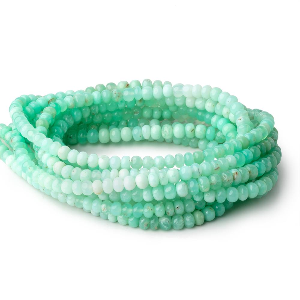 5mm Green Tanzanian Opal Plain Rondelle Beads 18 inch 106 pieces - Beadsofcambay.com