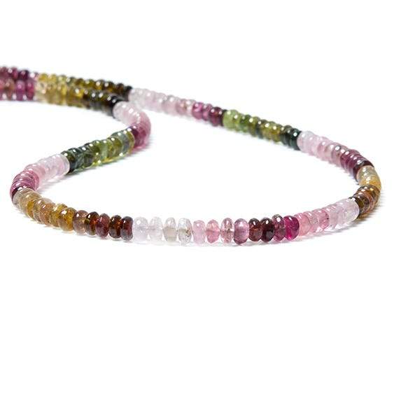 5mm Multi Color Tourmaline plain rondelle beads 18 inch 164 pieces - Beadsofcambay.com