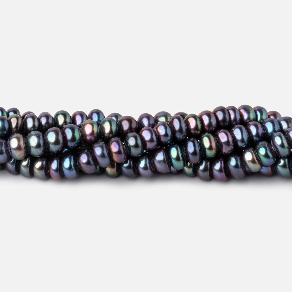 5mm Peacock Center Drill Button Freshwater Pearl beads 15.5 inch 121 pieces A - Beadsofcambay.com