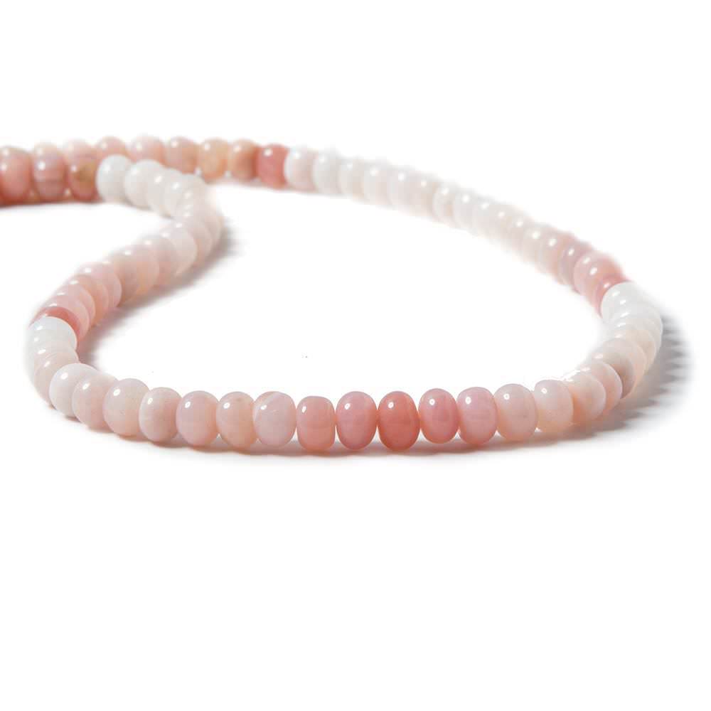 5mm Pink Peruvial Opal Plain Rondelle Beads 14 inch 95 pieces - Beadsofcambay.com