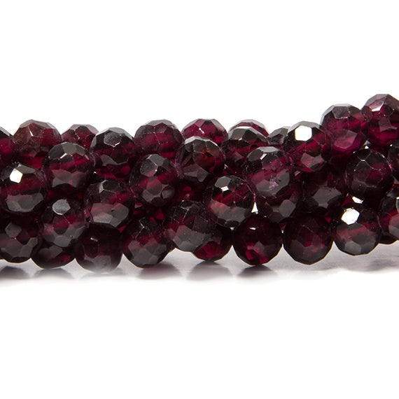 5mm Rhodolite Garnet faceted round Beads 14.5 inch 78 pieces - Beadsofcambay.com