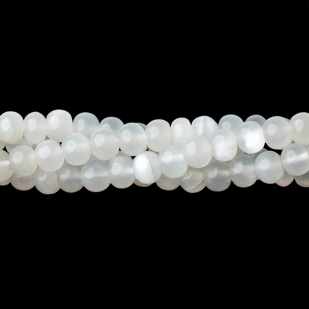 5mm White Moonstone Plain Rondelle Beads 18 inch 115 pieces AA - Beadsofcambay.com