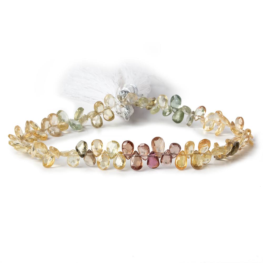 5x3-6x3mm Multi Color Zircon faceted pear briolettes 8 inch 85 beads AAA - Beadsofcambay.com