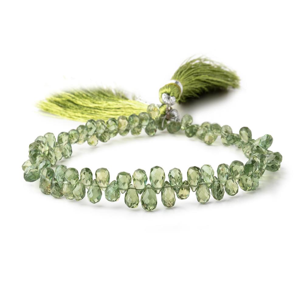 5x3-7x5mm Green Apatite Faceted Tear Drop Beads 8 inch 91 pieces - Beadsofcambay.com