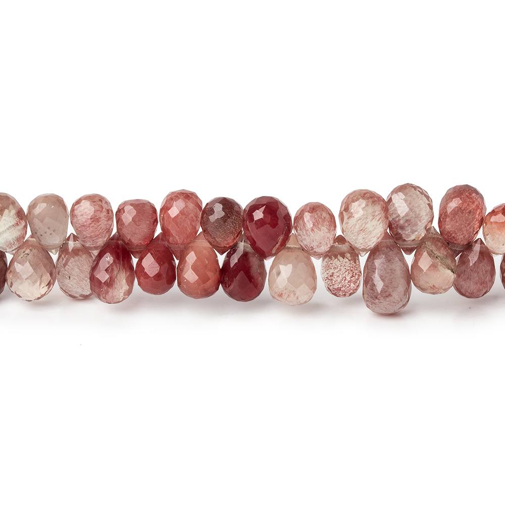 5x3-8x4mm Shaded Andesine faceted tear drop beads 8 inch 90 pieces - Beadsofcambay.com