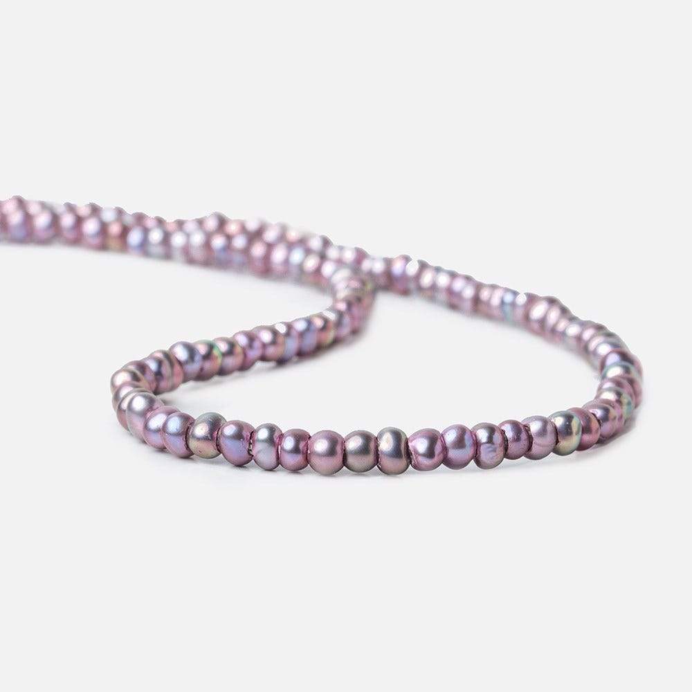 5x3mm MultiColor Purple Berry Off Round 2.5mm Large Hole Pearls 15 inch 120 pieces - Beadsofcambay.com