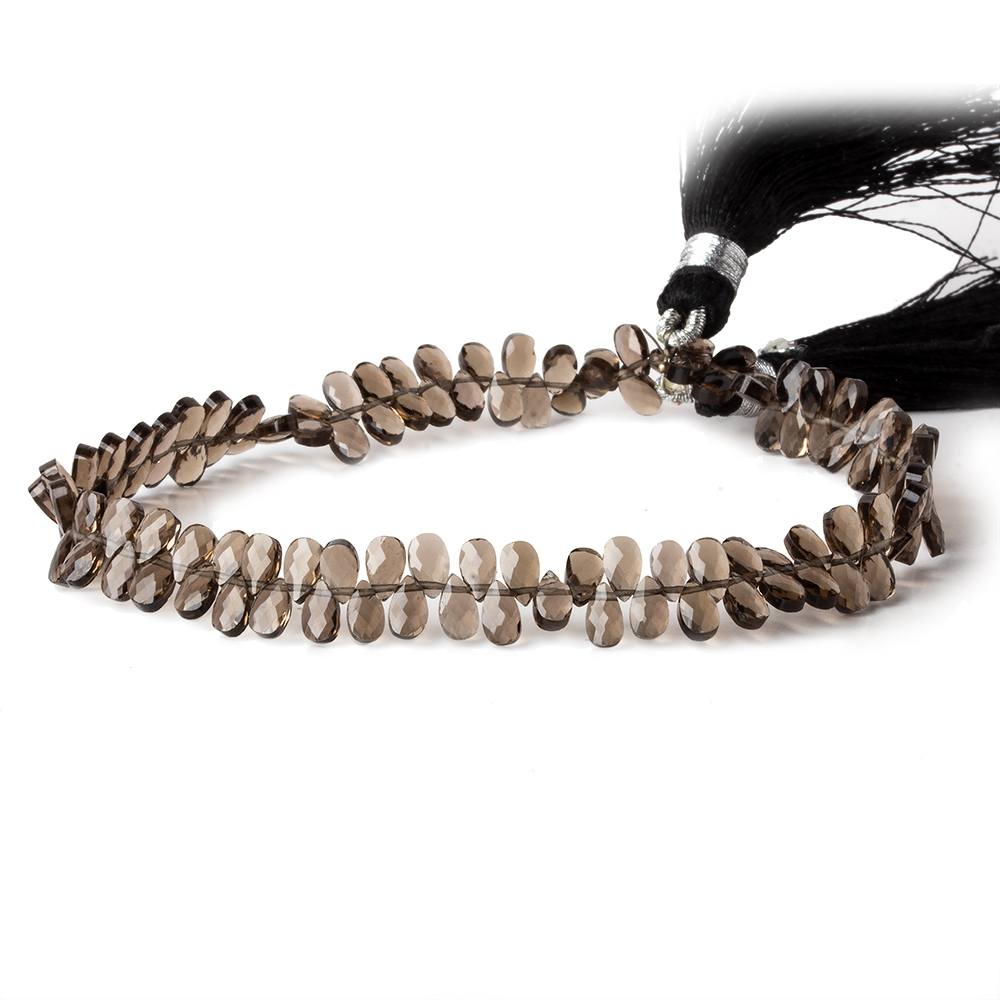 5x3mm Smoky Quartz Faceted Pear Bead 8 inch 115 pieces - Beadsofcambay.com