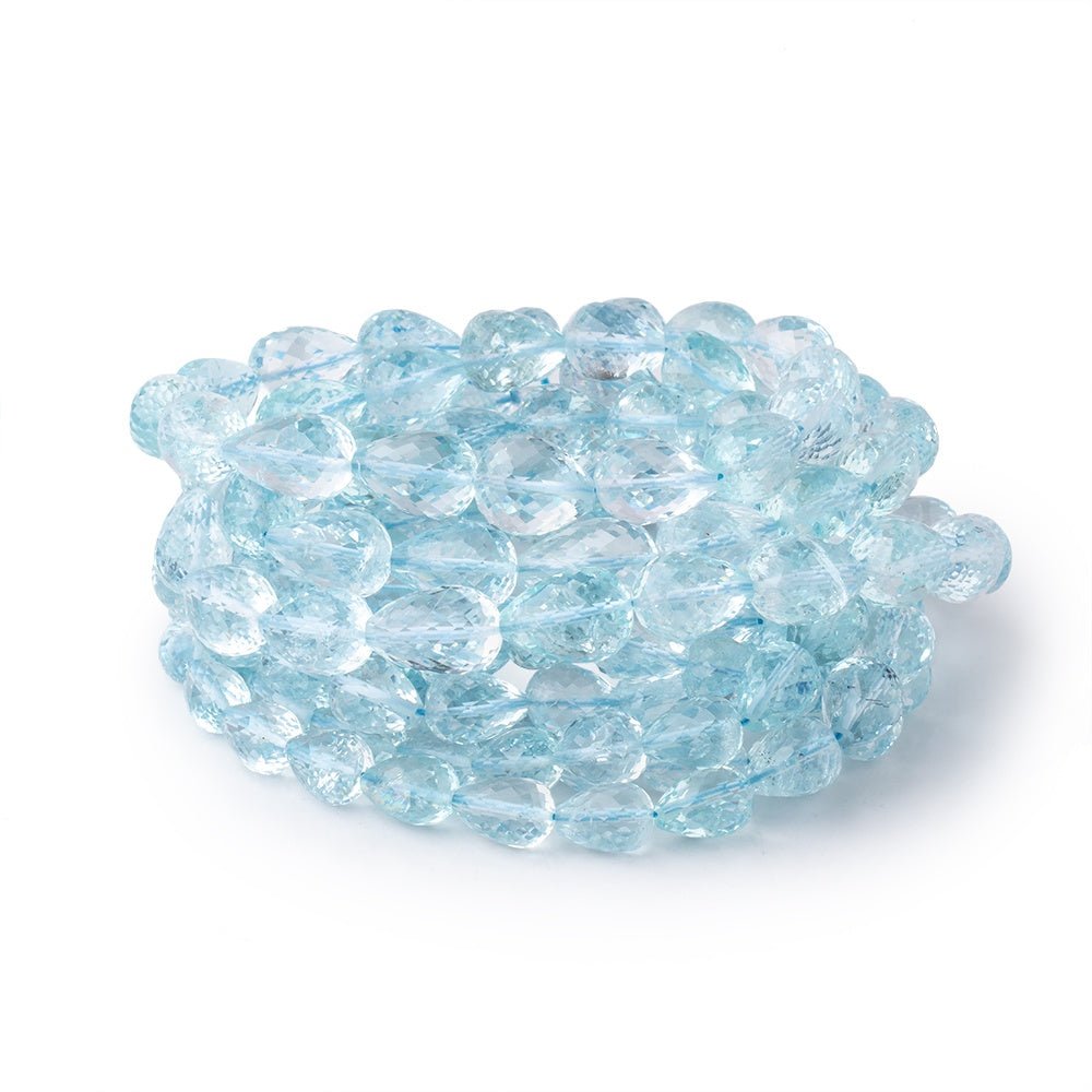 5x4-10x8mm Aquamarine Faceted Tear Drops 18 inch 54 beads AA - Beadsofcambay.com
