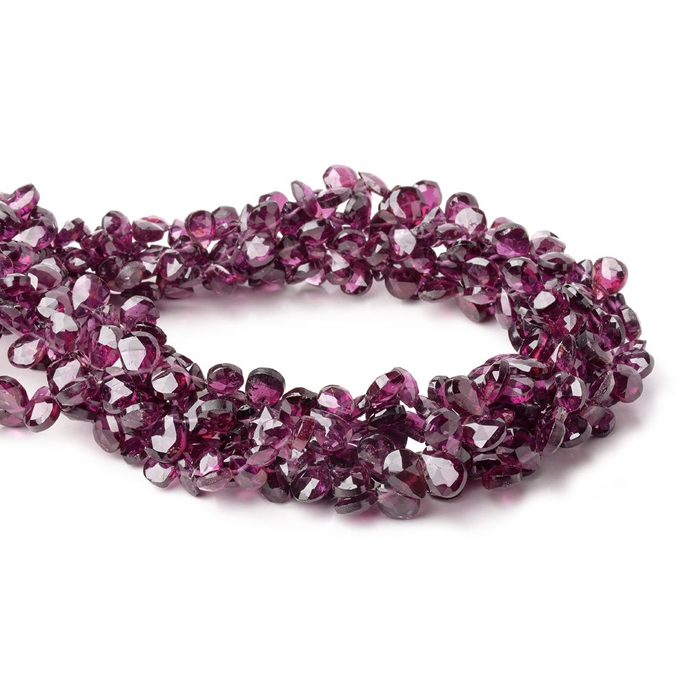 5x4-6x5mm Rhodolite Garnet Faceted Pear Beads 9 inch 74 pieces - Beadsofcambay.com
