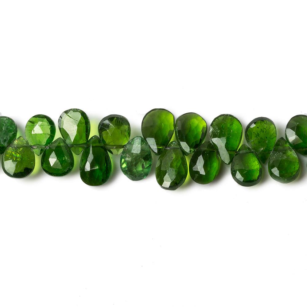 5x4-7x4mm Chrome Diopside faceted pear Beads 7 inch 67 pieces - Beadsofcambay.com