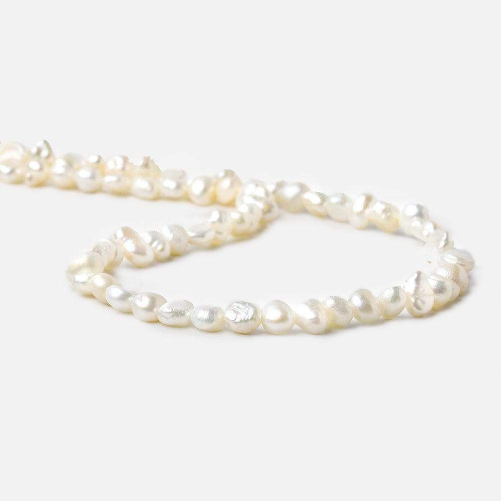 5x4-7x4mm Off White Baroque Freshwater Pearl 14 inch 80 pcs - Beadsofcambay.com