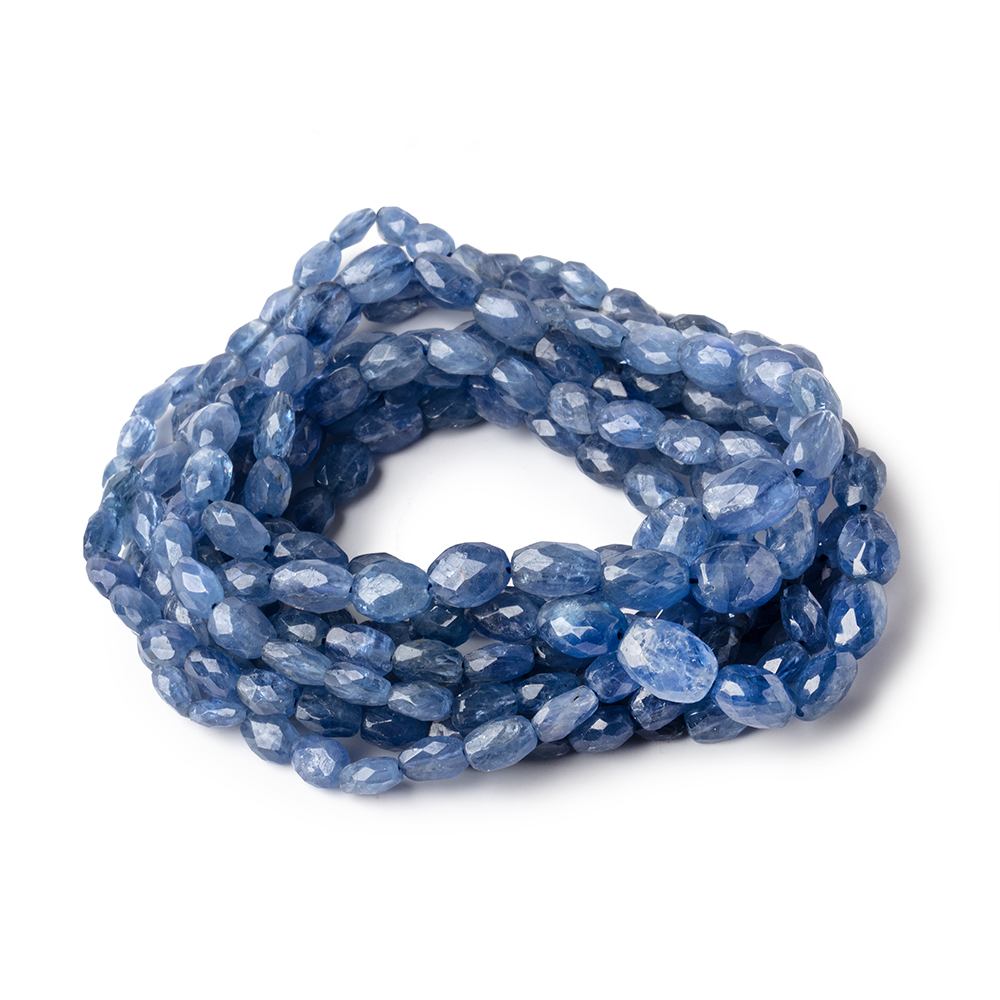 5x4-7x6mm Blue Sapphire Faceted Oval Beads 18 inch 80 pieces - Beadsofcambay.com