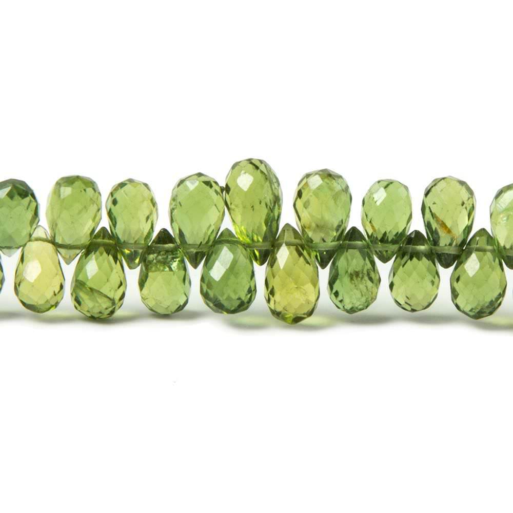 5x4-8x5mm Green Apatite faceted tear drop briolettes 7.75 inch 75 beads - Beadsofcambay.com