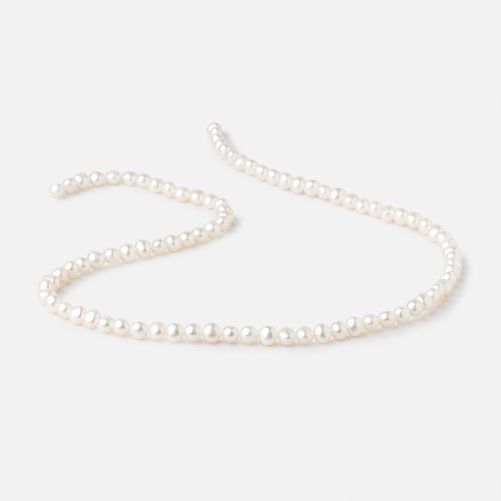 5x4mm Creamy White Baroque Freshwater Pearls 16 inch 88 Beads AAA - Beadsofcambay.com