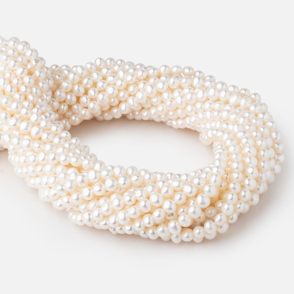 5x4mm Creamy White Baroque Freshwater Pearls 16 inch 88 Beads AAA - Beadsofcambay.com