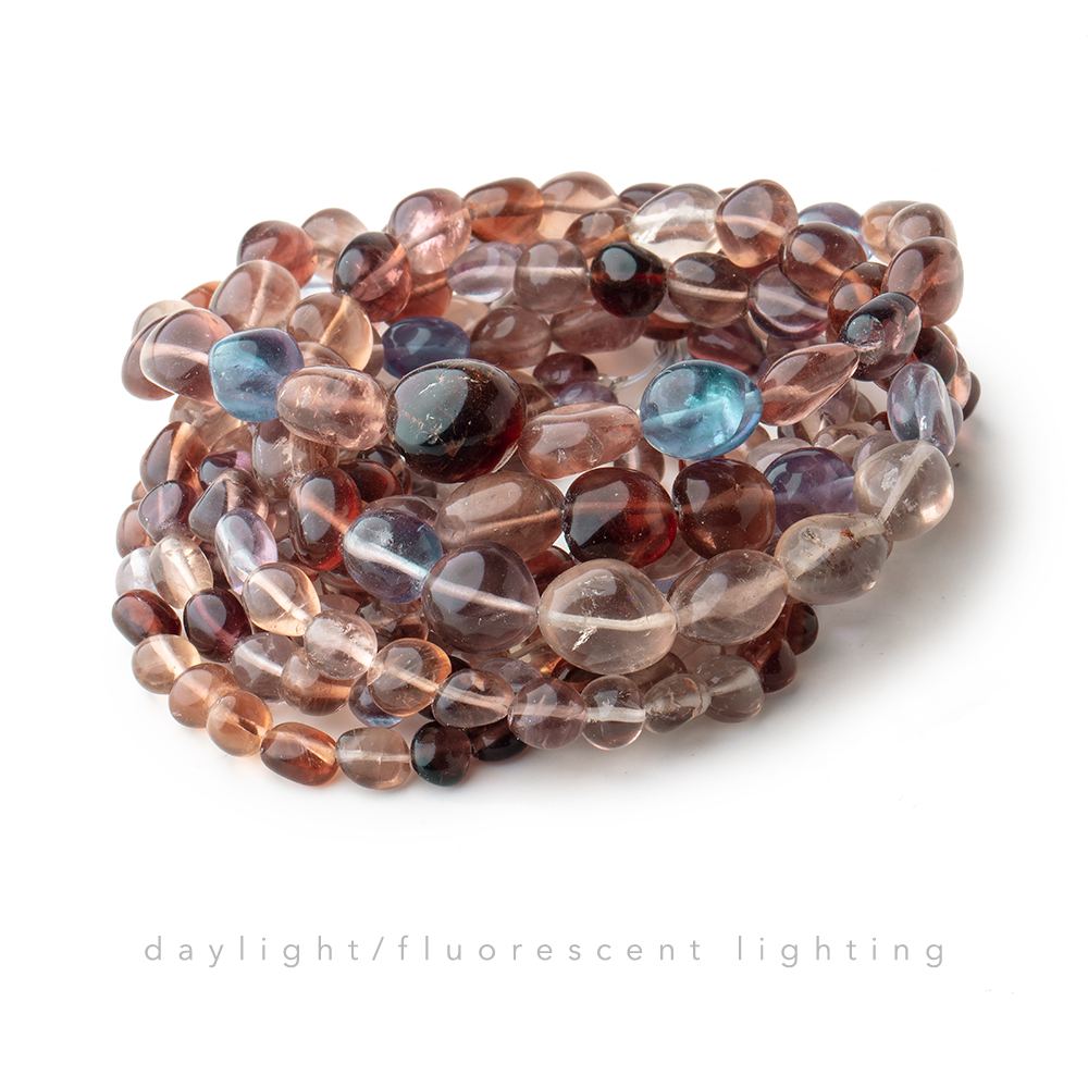 5x5-11x10mm Color Change Fluorite Plain Nugget Beads 18 inch 67 pieces - Beadsofcambay.com