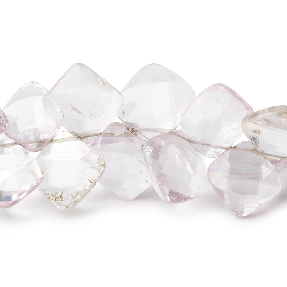 5x5-11x11mm Kunzite faceted pillow beads 6.5 inch 40 pieces - Beadsofcambay.com