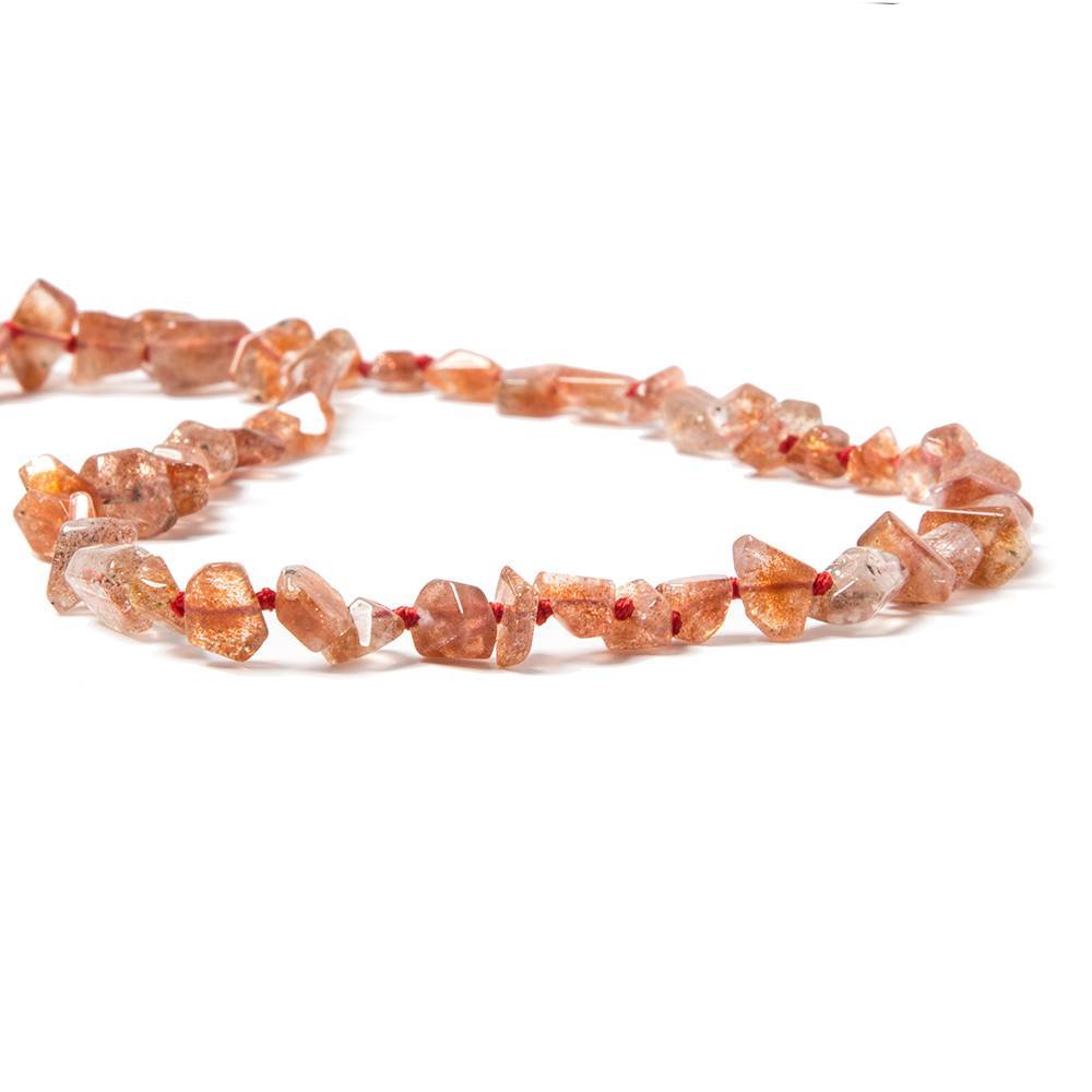 5x5-9.5x5mm Sunstone Faceted Nugget Beads 16 inch 65 pieces - Beadsofcambay.com