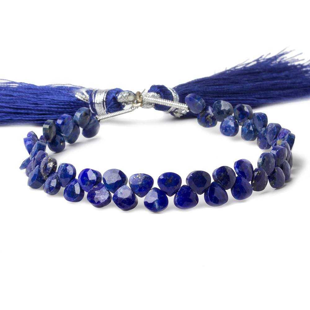 5x5mm Lapis Lazuli Heart Micro-Briolette Beads 6 inch 54 pieces - Beadsofcambay.com