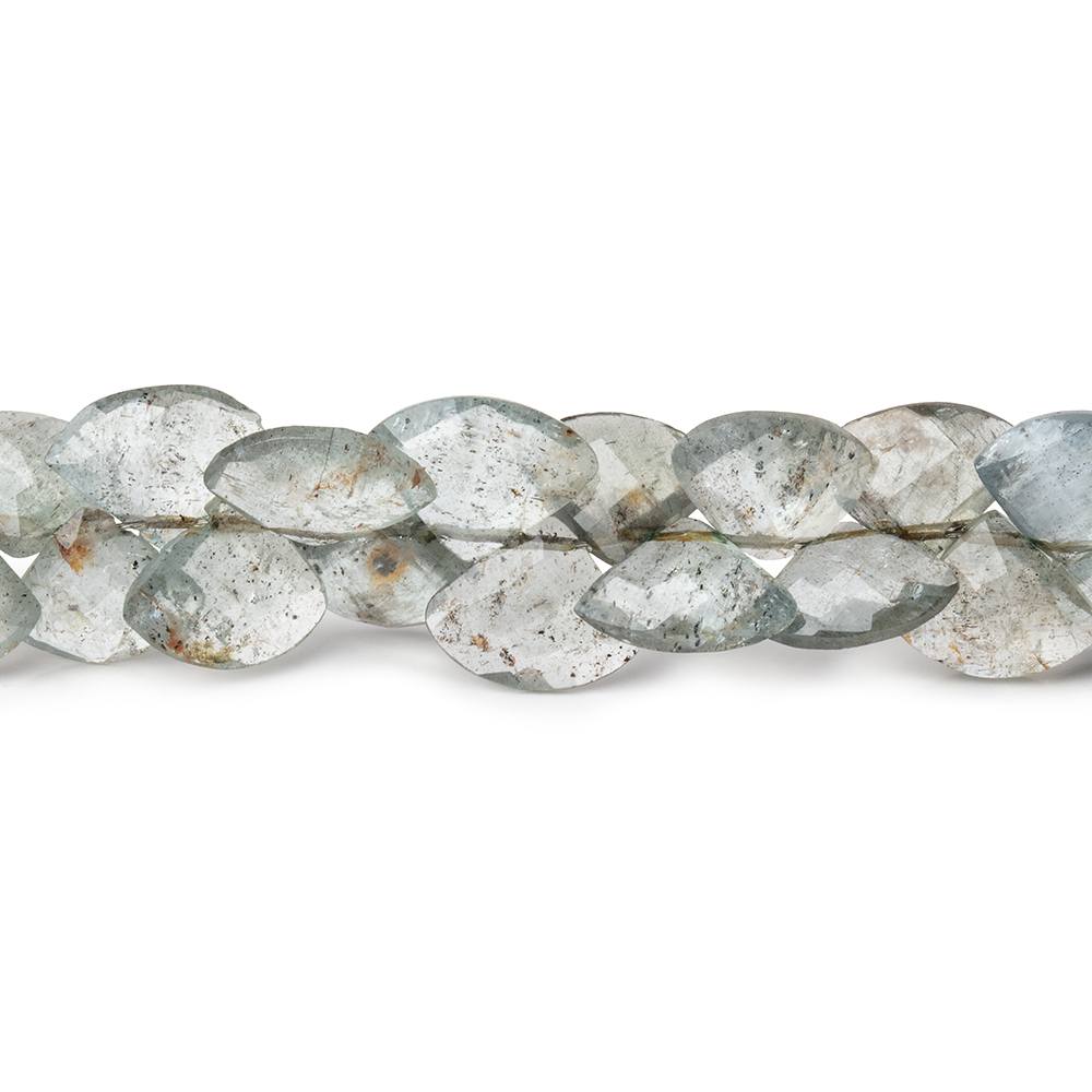 5x6-8x10mm Moss Aquamarine Faceted Fan Beads 8 inch 64 pieces - Beadsofcambay.com
