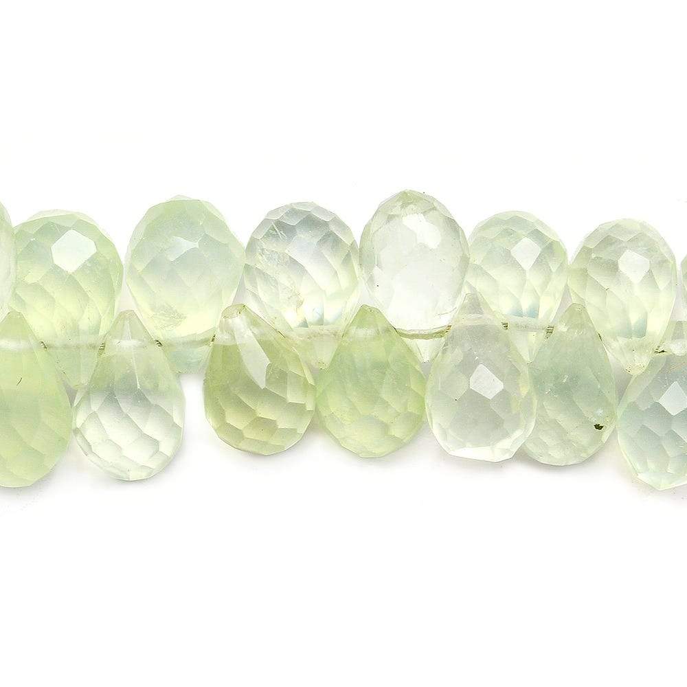 6-10mm Prehnite Tear Drop Briolette Beads 8 inch 83 pieces - Beadsofcambay.com