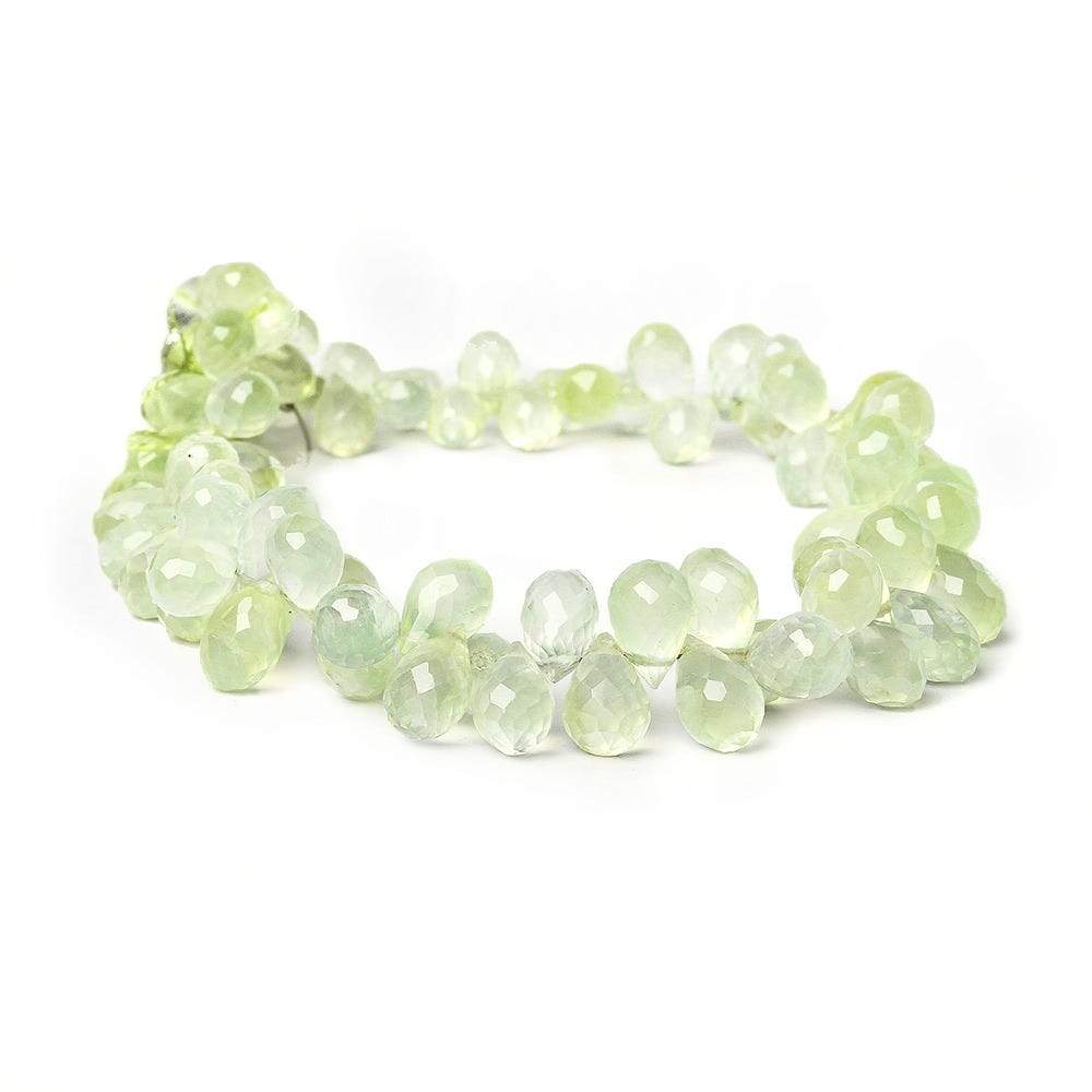 6-10mm Prehnite Tear Drop Briolette Beads 8 inch 83 pieces - Beadsofcambay.com