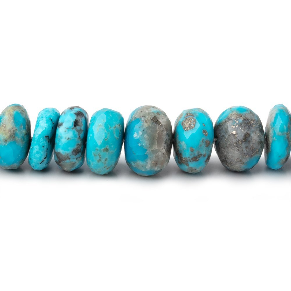 6-10mm Sleeping Beauty Turquoise Faceted Rondelle Beads 16 inch 95 pieces AA - Beadsofcambay.com