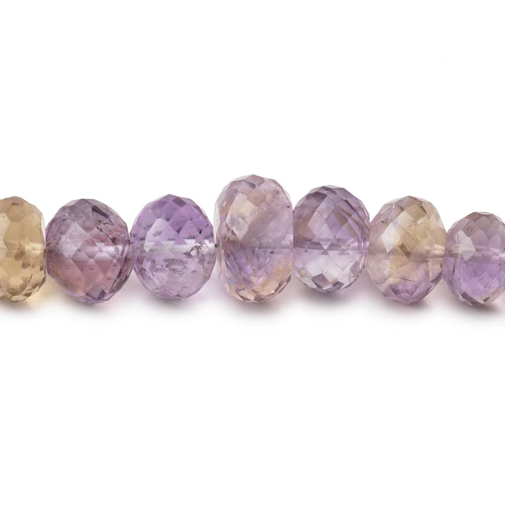 6-11mm Ametrine Faceted Rondelle Beads 16 inch 89 pieces - Beadsofcambay.com