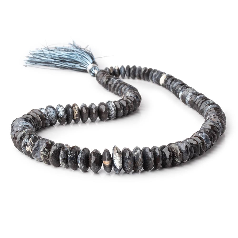 6-11mm Dendritic Opal German Faceted Rondelles 16 inch 100 Beads AA - Beadsofcambay.com