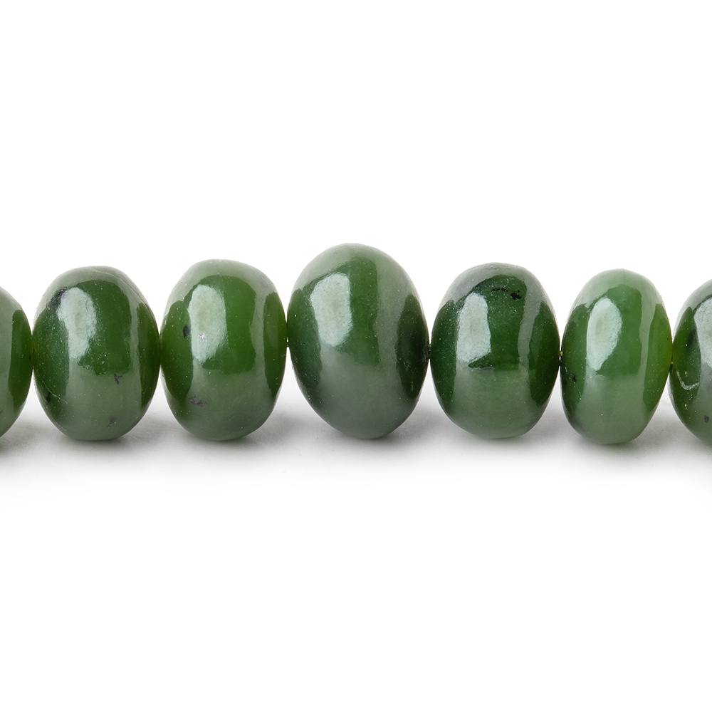 6-11mm Nephrite Jade Plain Rondelle Beads 18 inch 82 pieces - Beadsofcambay.com