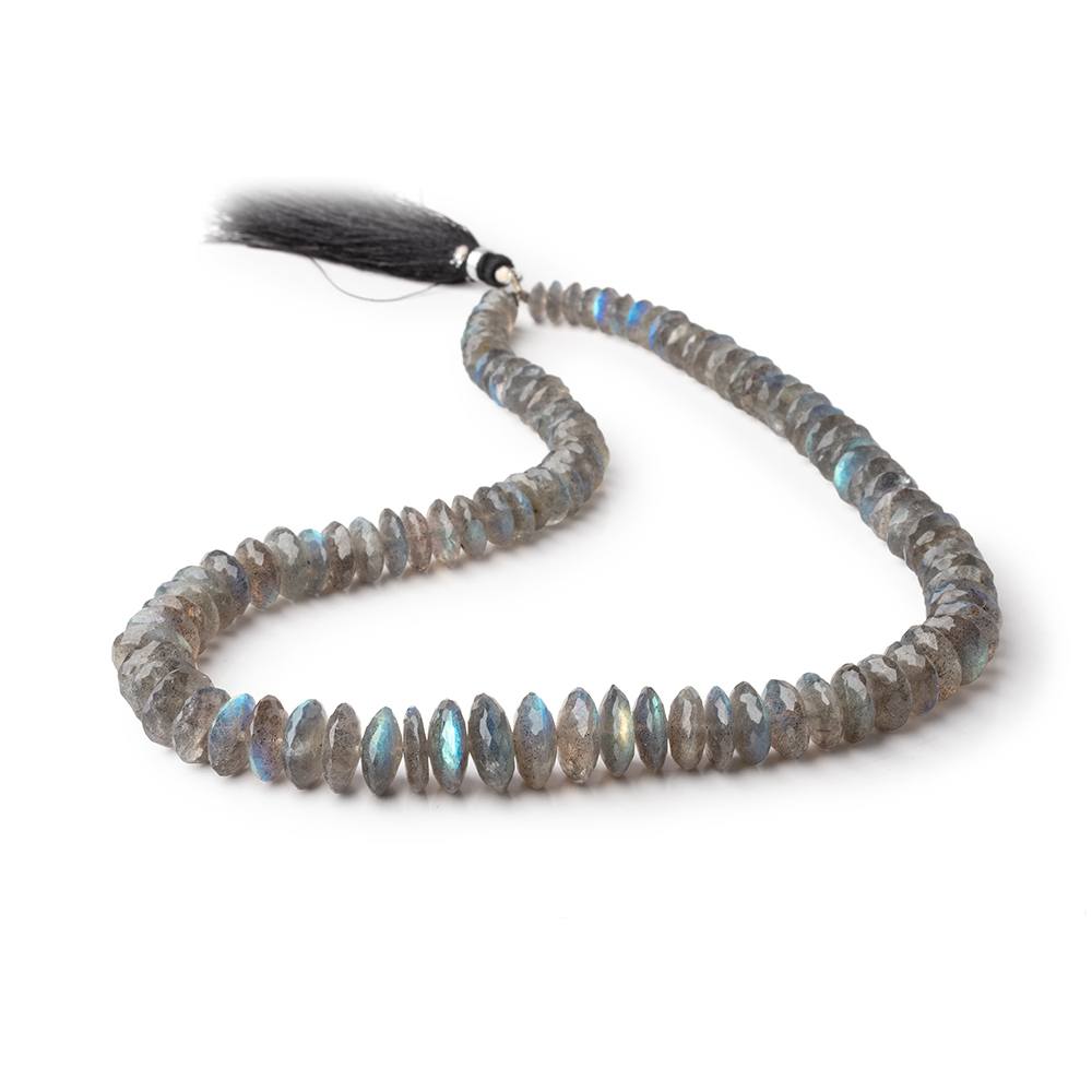 6-13mm Labradorite German Faceted Rondelle Beads 16 inch 103 pieces - Beadsofcambay.com