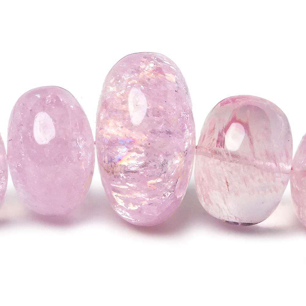 6-21mm Morganite unfaceted rondelle beads 19 inch 79 pieces AAA - Beadsofcambay.com