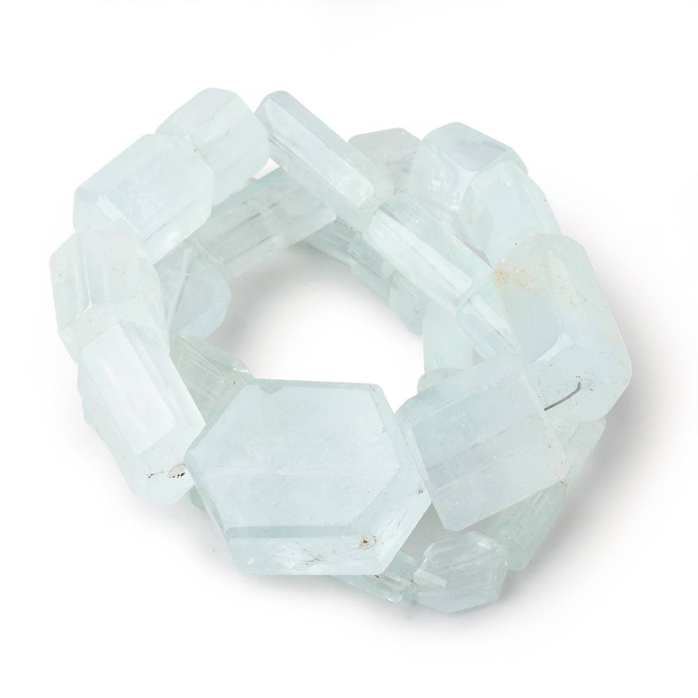 6-24mm Aquamarine Straight Drilled Natural Crystals 16 inch 39 beads - Beadsofcambay.com